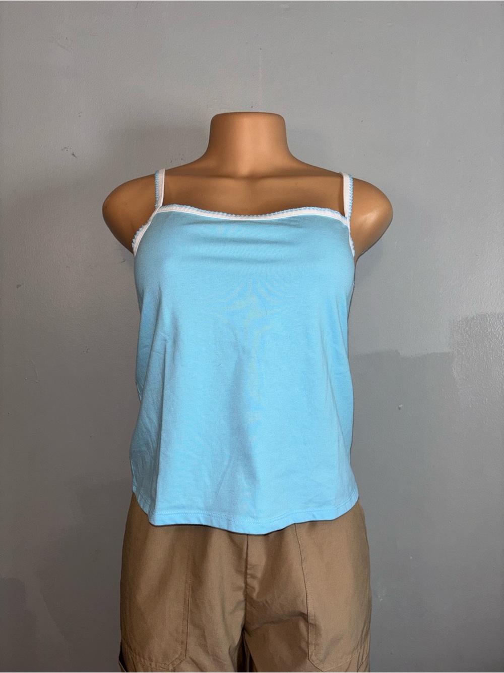Light Blue Lace-Trim Cami